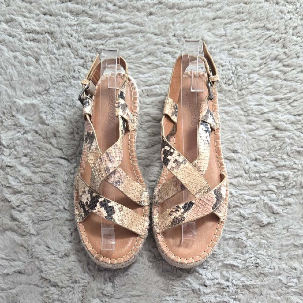 Madewell Snakeskin strappy espadrilles sandals
